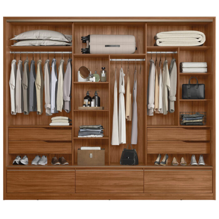 Guarda-Roupa 3 Portas Lounge 2,67 m Nogueira Touch/Nude Prime TX – DEMÓBILE (tt) - Imagem 4