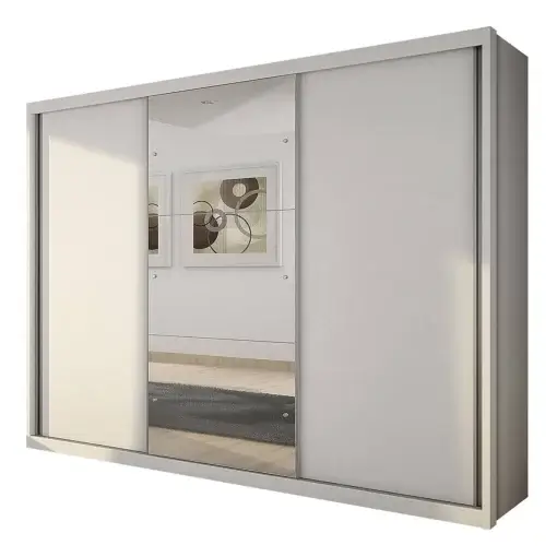 Guarda Roupa Paradizzo gold Casal com Espelho 3 Portas 6 Gavetas Novo Horizonte (pr)