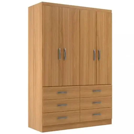 Guarda Roupa Treviso Evidencia Solteiro 4 Portas 6 Gavetas (pr)