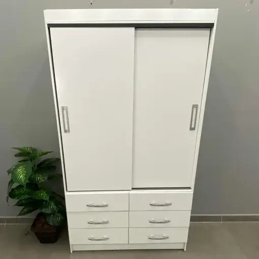 Guarda Roupa Veneza Solteiro 2 Portas 6 Gavetas Evidencia (pr)