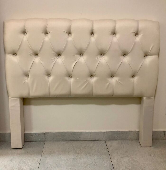 Cabeceira Solteiro Hera 90 Veludo Suede Bege SR Cabec (sr).