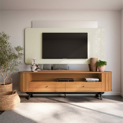 Home até 65″ Creta TB303E Off White/Freijó – DALLA COSTA (tt)