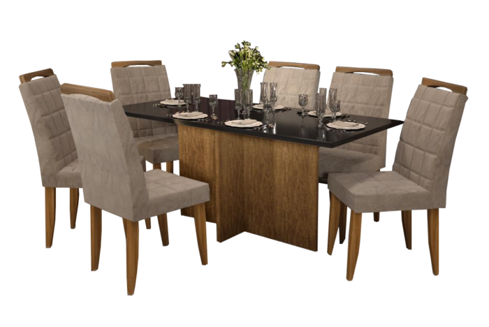 .MESA LOS ANGELES 160CM C/ 6 CAD LAS VEGAS (rn). - Imagem 3