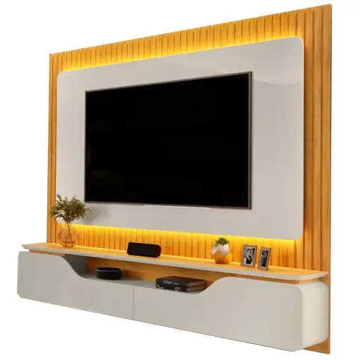 Painel Treviso para TV até 70 Polegadas Ripado com LED 2 Portas DJ (pr)