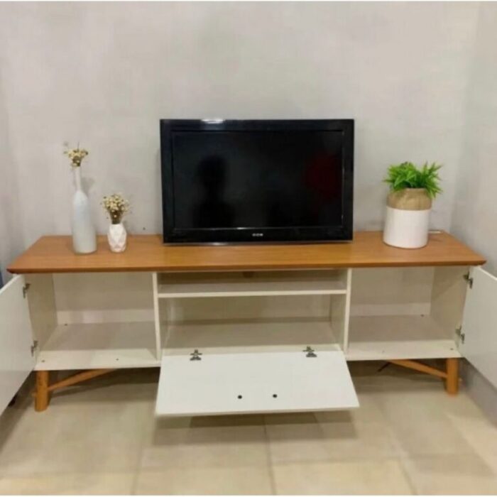 Rack até 75″ Felix Off White/Cedro Natural – EDN MÓVEIS (tt) - Imagem 5