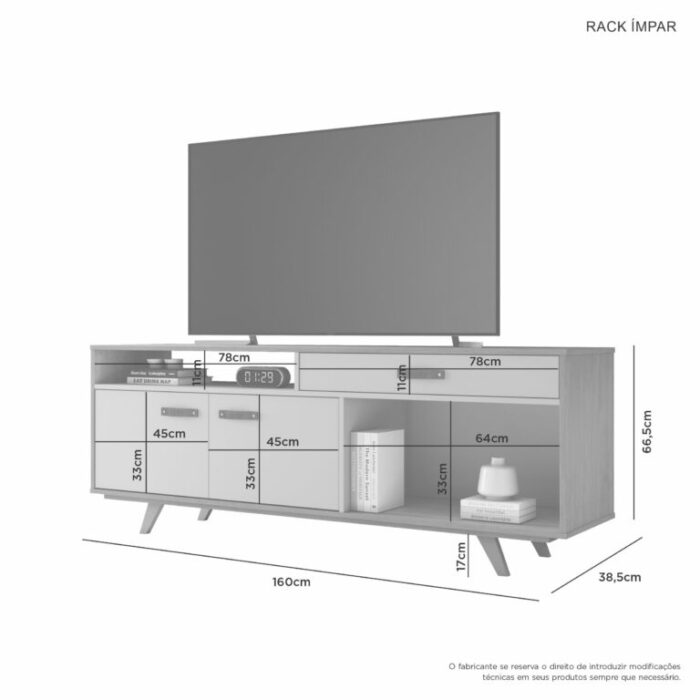 Rack até 65″ Ímpar Cinamono/Off White – JCM MOVELARIA (tt) - Imagem 5