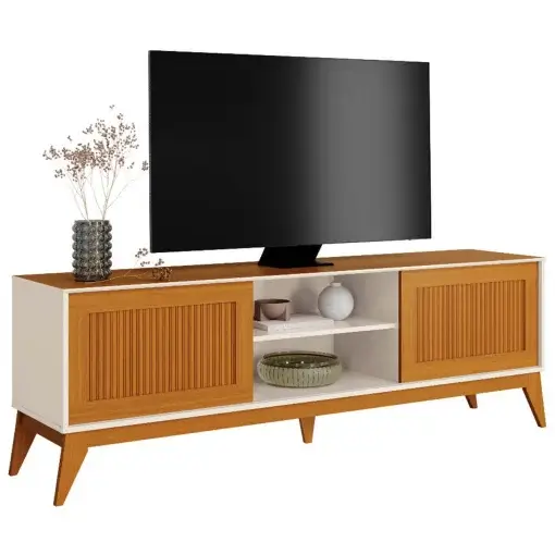 Rack King para TV até 65 Polegadas 2 Portas Ripado em Impressão 3D EDN (pr)