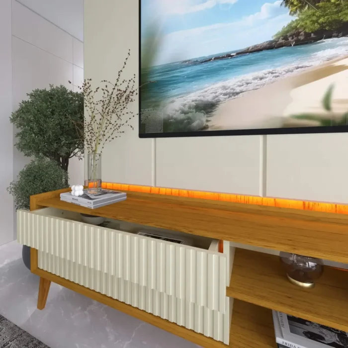 Rack com Painel Magnifico para TV até 75 Polegadas com LED e 4 Gavetas Gelius (pr) - Imagem 4