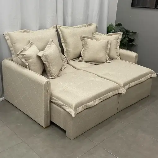 Sofá Cama Lima 180cm em Linho 2 Lugares Retrátil e Reclinável União (pr)