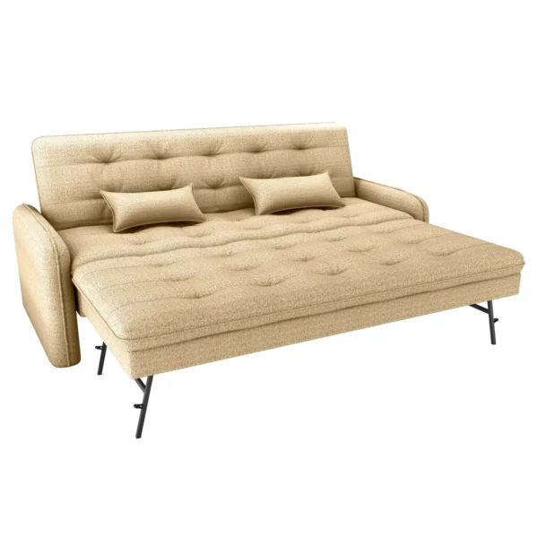 Sofá Cama Madalena Reclinável com Cama Auxiliar 3 Lugares Tecido Linho 200cm Matrix (rn-pr)