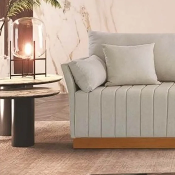 Sofá Maldivas 4 Lugares com Almofadas Soltas 220cm Tecido Linho Luxury (pr) - Imagem 3