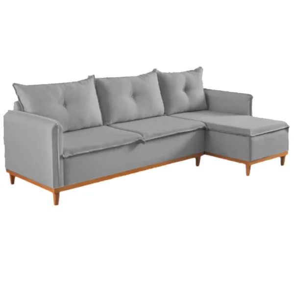 Sofá Orlando 4 Lugares com Chaise Tecido Linho 240cm Boareto (rn-pr)