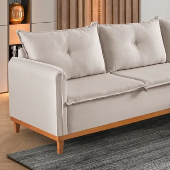 Sofá Orlando 4 Lugares com Chaise Tecido Linho 240cm Boareto (rn-pr) - Imagem 4