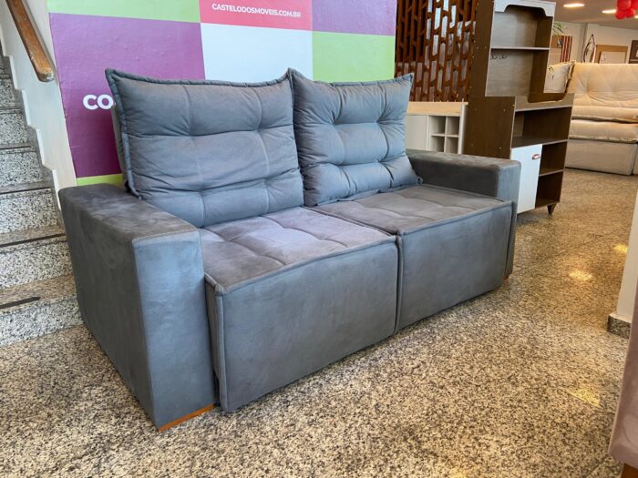 Sofá Macaé 3 Lugares Retrátil e Reclinável Tecido Suede 190cm União (pr) - Imagem 4