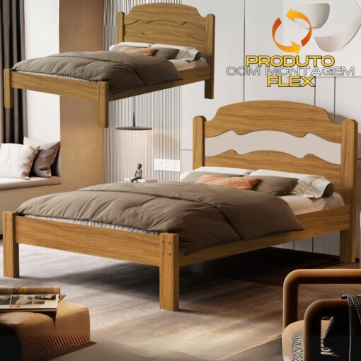 .Cama Casal/Viúva Íris Nature/Off White/Nature – MADEC/VJ MÓVEIS (tt).