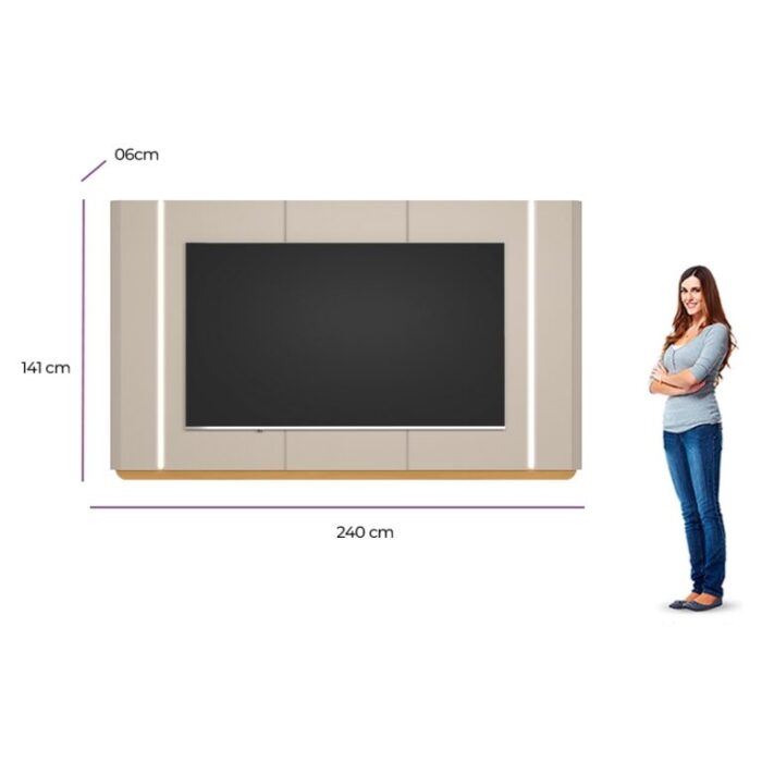 Painel até 75″ Santorini Off White/Tauari Fosco – LINEA BRASIL (tt) - Imagem 4