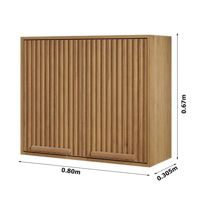 Armário Aéreo Florida Ripado Cinamomo 2 Portas Larg. 0.80m Sallêto (rf) - Imagem 4