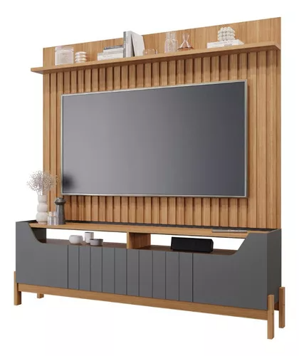 Painel até 70″ Trend Nature + Bancada Moema  – PERMÓBILI (tt)