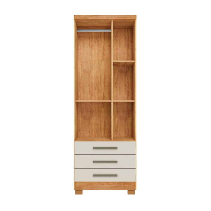 Guarda Roupa Floripa Solteiro 2 Portas 3 Gavetas Rud Rack - Cedro /Off white (rn) - Imagem 3