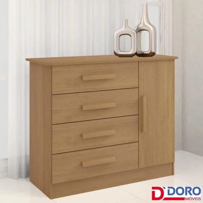 Cômoda Firenze Branco 4 Gavetas e Sapateira Larg. 1.10m - D Doro (ruf) - Imagem 3