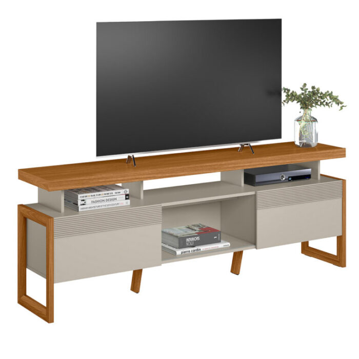 Rack até 70″ Esmeralda Nature/Off White – LINEA BRASIL (tt) - Imagem 6