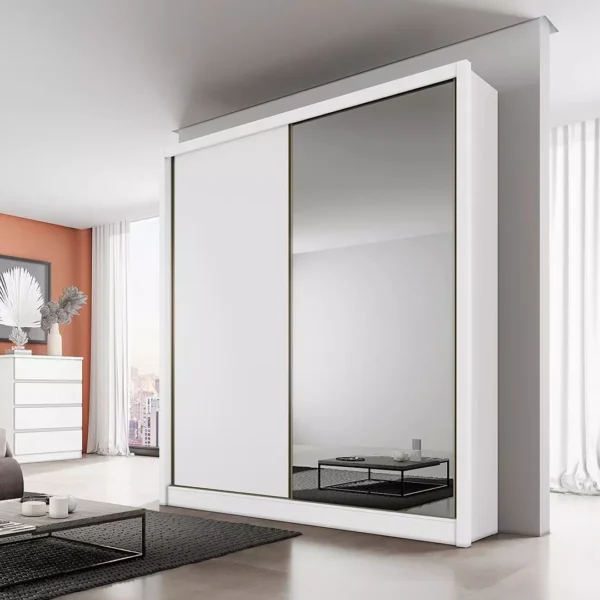 GUARDA ROUPA NOVO HORIZONTE VIRTUS 2 PTS C/ 1 PT ESPELHO 100% MDF - (RN)