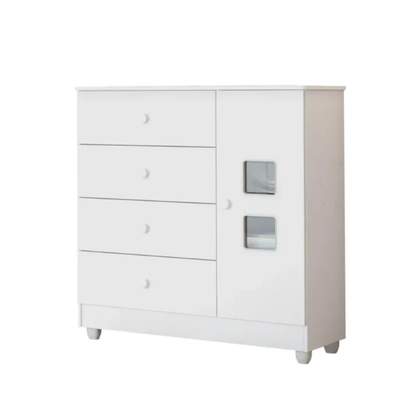 Comoda de Bebe1 Porta 4 Gavetas Life Tigus Baby (pr)