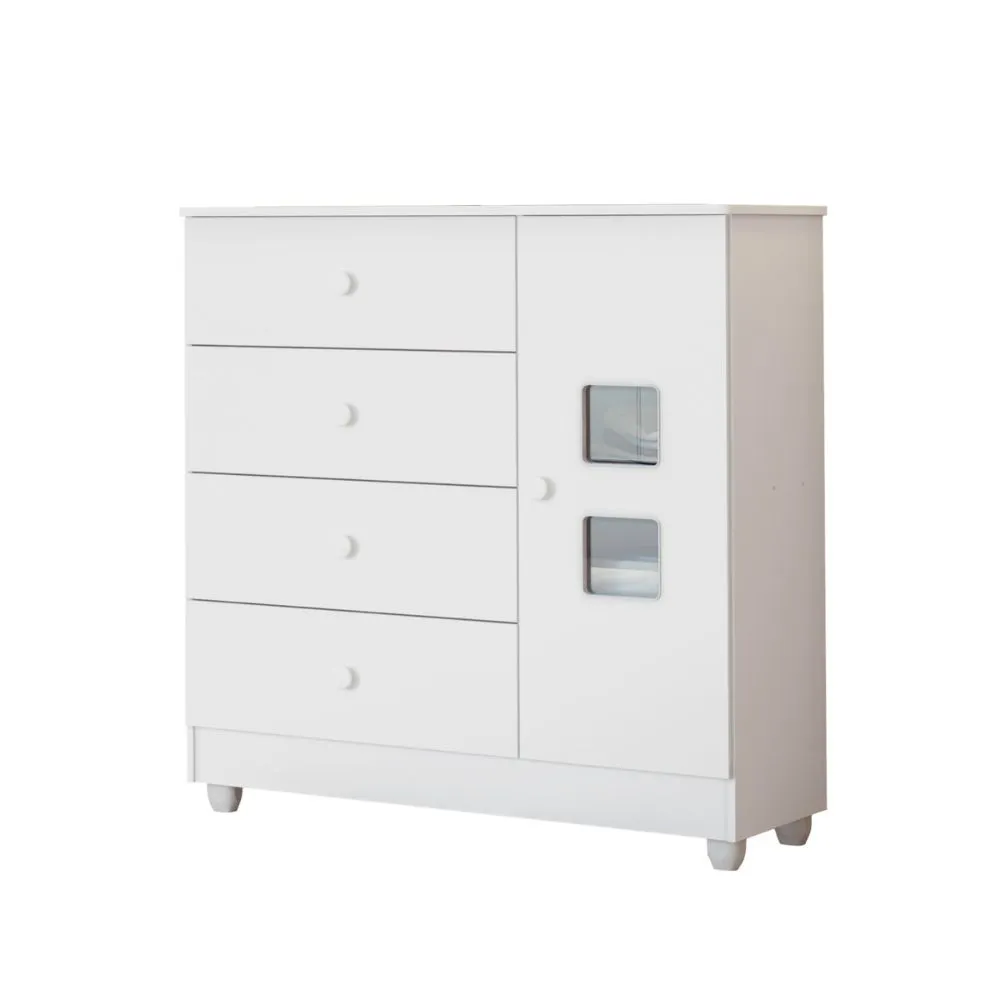 Comoda de Bebe1 Porta 4 Gavetas Life Tigus Baby (pr)