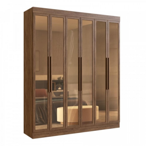 Guarda-Roupa 6 Portas Reflecta San Diego 26900 1,80 m Castanho – DORIPEL (tt)