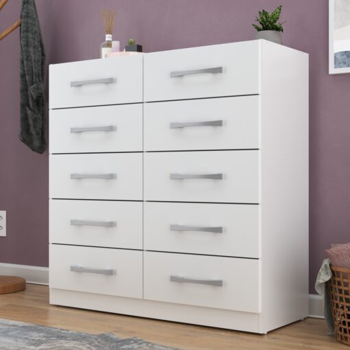 Cômoda 10 Gavetas Torres 11CO1023 Branco – RODIAL MÓVEIS (tt)
