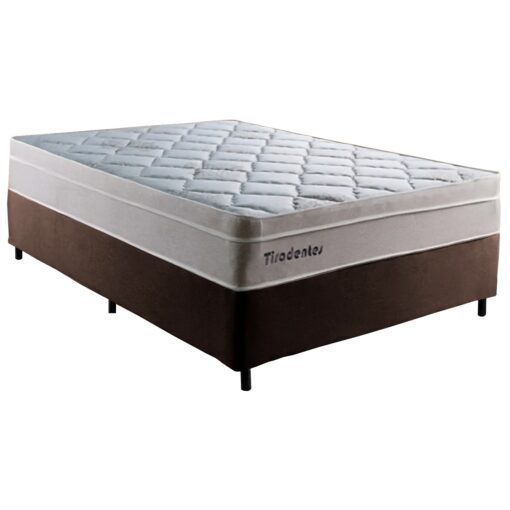 Colchão Casal Tiradentes D28 + Base Box Simples Corino 138x188 – COLCHOMINAS + BIOSTAR (tt).