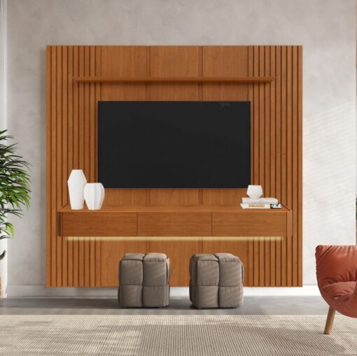 Painel até 58″ Union 1,87 + Nicho Union 1,80 Naturale – MAVAULAR (tt)