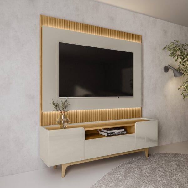 Painel até 70″ São Paulo 1.8 + Rack Orlando Tauari/Off White – LINEA BRASIL (tt)