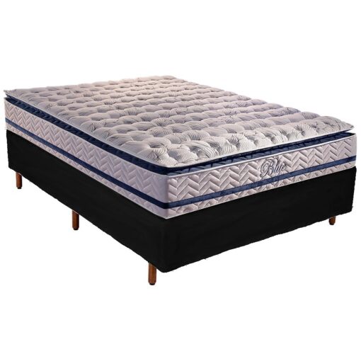 .Colchão Casal Blue + Base Box Simples –138x188 PAROPAS + BIOSTAR (tt).