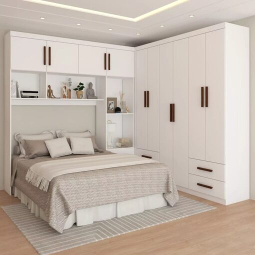 Modulado 4 Portas + Guarda-Roupa 6 Portas Hércules(Sem Espelho) Branco – CARIOCA MÓVEIS (TT)