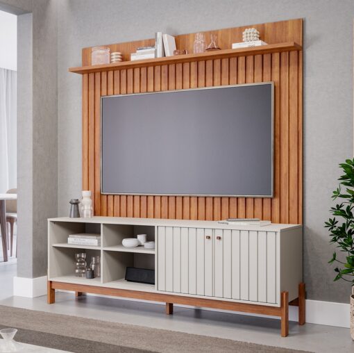 Painel até 70″ Trend Cinamono + Bancada Holanda – PERMÓBILI