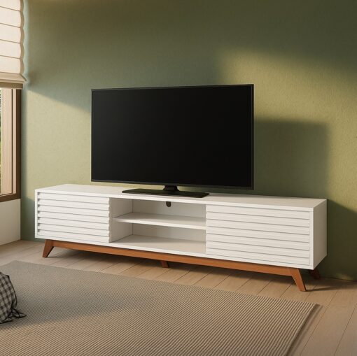 Rack até 60″ R515 Off White/Freijó – DALLA COSTA (tt)