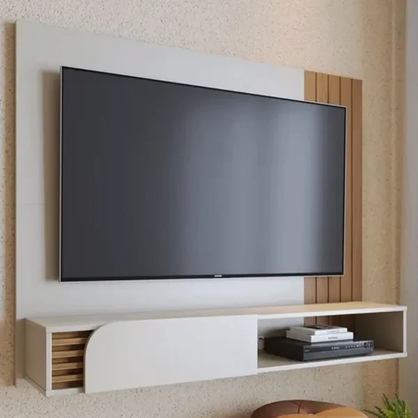 painel Suspenso Jurerê Off/Freijó Para TV até 60 Polegadas Larg. 1.60m - Colibri (rf)