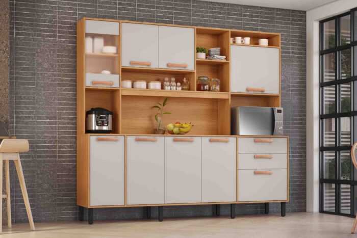 Kit Cozinha Compacta Napoles c/ 8 Portas 3 Gavetas 9 Prateleiras- (rn) - Imagem 3