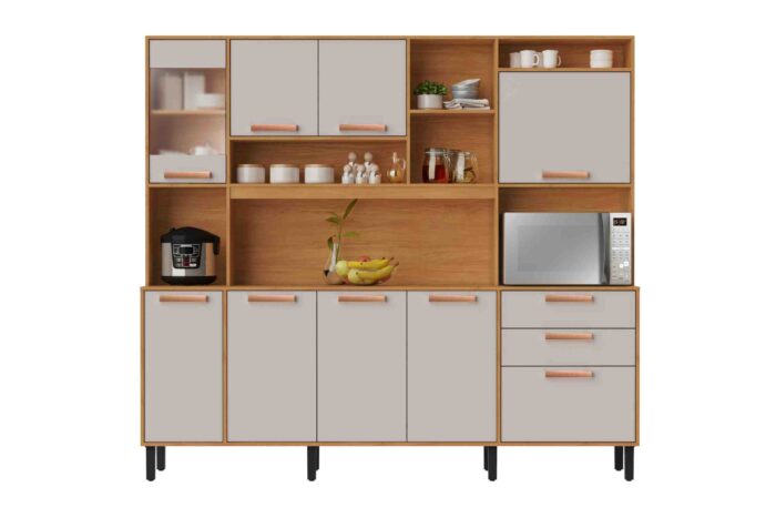 Kit Cozinha Compacta Napoles c/ 8 Portas 3 Gavetas 9 Prateleiras- (rn) - Imagem 4