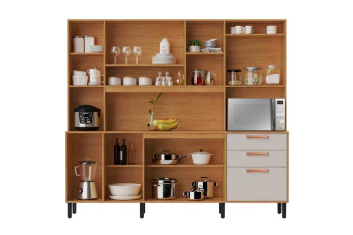 Kit Cozinha Compacta Napoles c/ 8 Portas 3 Gavetas 9 Prateleiras- (rn) - Imagem 5