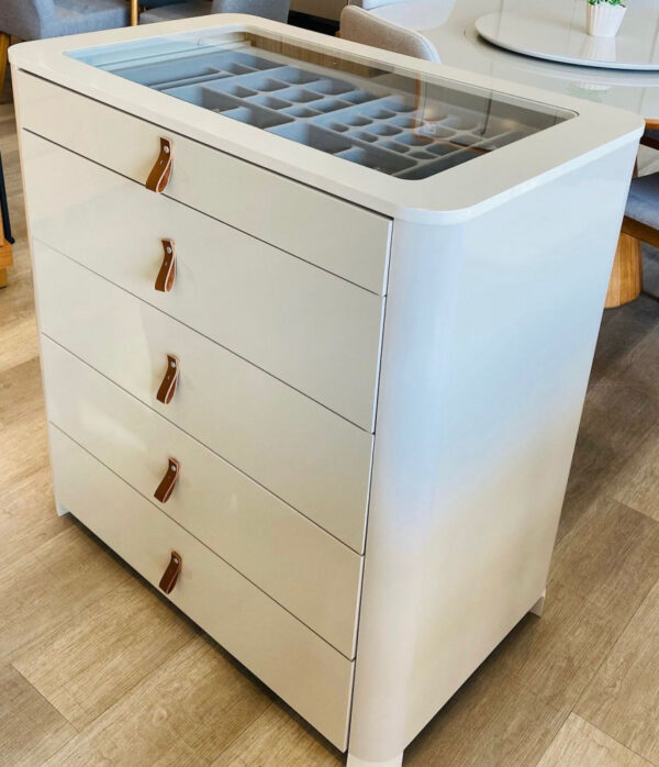 Cômoda Ilha Innova 100% MDF Com Porta Jóias Off White (rn)