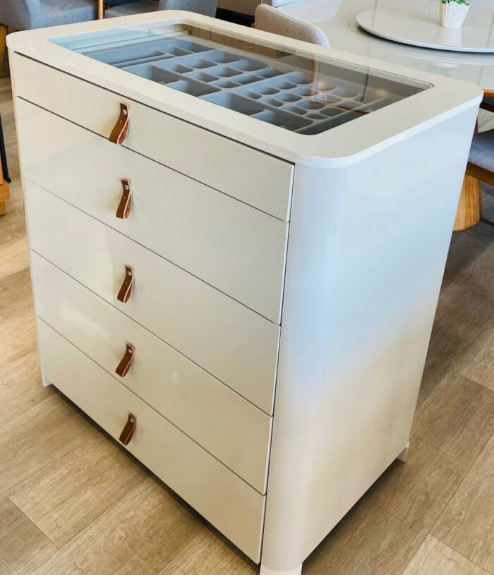 Cômoda Ilha Innova 100% MDF Com Porta Jóias Off White (rn)