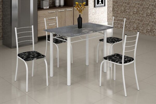 Mesa 4 Cadeiras Rio granito 100x60 (pr)