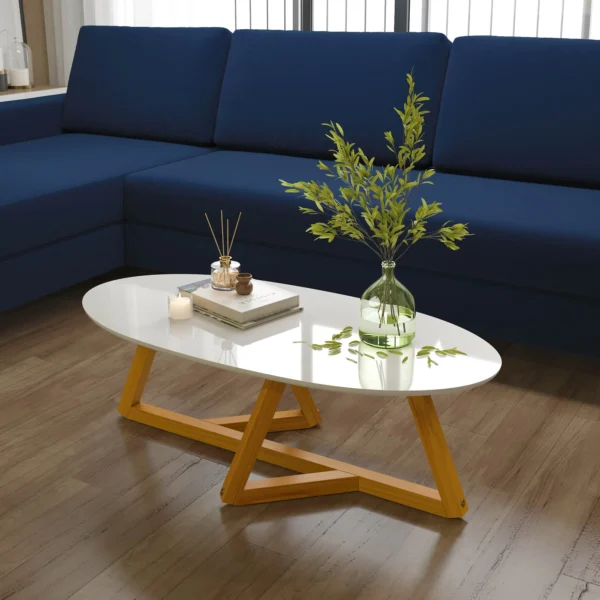 .Mesa De Centro Classic | Branco Com Amêndoa(premi).