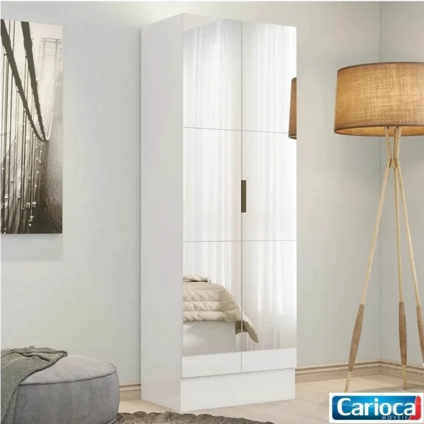 Multiuso Sapateira Maricá Premium Branco 2 Portas C/Espelho Larg. 0.54m - Carioca (rf)