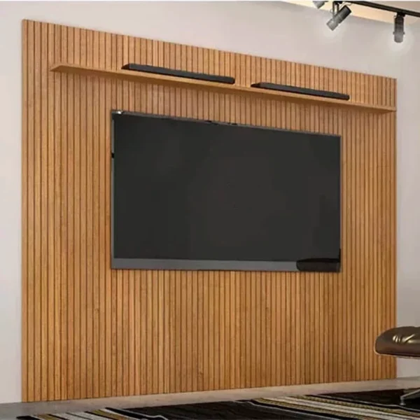 Painel Curitiba Cinamomo Frisado TV até 75 Polegadas Larg. 2.24m - Valdemoveis (rf)