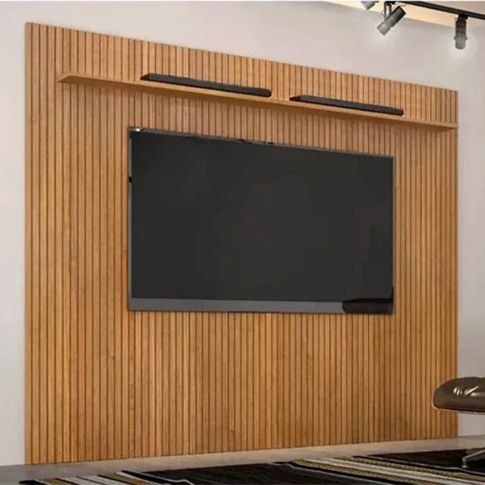 Painel Curitiba Cinamomo Frisado TV até 75 Polegadas Larg. 2.24m - Valdemoveis (rf)