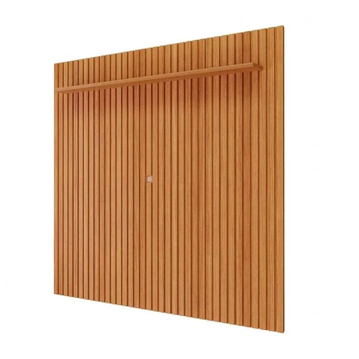 Rack Holanda Cinamomo Ripado 100% MDF Larg. 2.05m + Painel Maragogi Cinamomo Ripado 100% MDF Larg. 2.30m - Permobili (rf) - Imagem 4