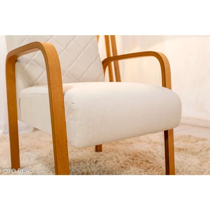 .Poltrona Ayla Veludo Bege 6010 (ruff). - Imagem 4